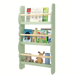 1pc Bookshelf Ledge | Book Organizer with Bookshelves, Pine E1 MDF, Green, Cubby Shelf, Freestanding, Suitable for Various Room Types