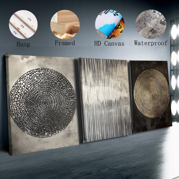 Three Wall Paintings Wall Paintings 30x40cm(11.81x 15.75inch) X3pcs Three Different Textures(1) for Home, Living Room, Coffee Shop, Office, Wall Art Decoration, Luxury Wall Hanging, 2D Flat, Perfect for Room Decor