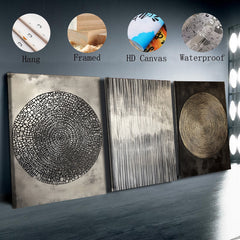 Three Wall Paintings Wall Paintings 30x40cm(11.81x 15.75inch) X3pcs Three Different Textures(1) for Home, Living Room, Coffee Shop, Office, Wall Art Decoration, Luxury Wall Hanging, 2D Flat, Perfect for Room Decor