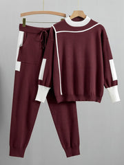 New Casual Checkered Sweater Set for Women - Trendy Style, Ideal for Spring, Autumn, And Winter