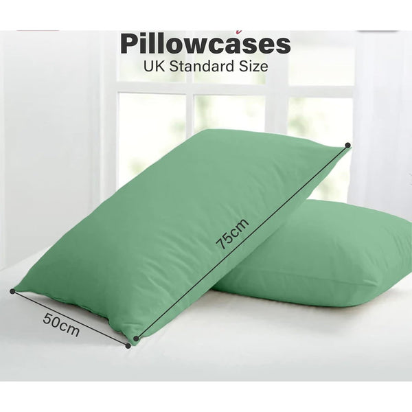 Pack of 2 Softtouch Ultra-Fine Pillowcases, 200Tc Pure 100% Polycotton Envelope Closure Pillow Covers, Available in a Variety of Colors, Fade-Resistant Fabric Bedding, Suitable for Various Style Settings, Machine Washable.