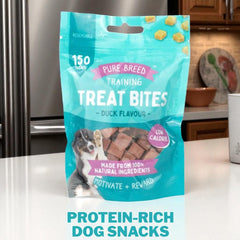Pet Dog Treats Training Bites – Dry Duck Cubes 100g | Healthy Protein-Rich Dog Snacks | Puppy Training Rewards Chewy Dog Food