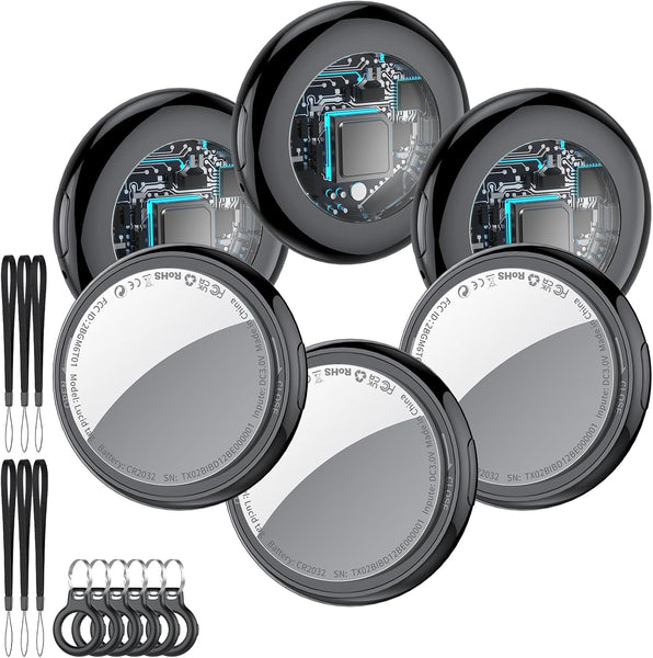 Air Tag Tracker Bluetooth Item Finder-4 Pack, Compatible with Apple Find My APP (Ios Only), 100Db Beep Smart Tag, Replaceable Battery, Item Finder and Locator for Keys/Luggage/Bags/Wallets Etc., Black