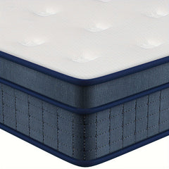 Mattresses Available in Single, Small Double, Double, And King Sizes Featuring Pocket Springs, a 26Cm (10.23 Inches) Medium-Firm Memory Foam Design with Seven Layers. Offers Pressure Relief And Motion Isolation in Blue And White