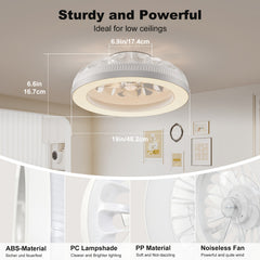 Brushless Remote Control Ceiling Fan with Light, 3000K-6500K Stepless Dimmable RGB Ambient Fan Light, 6-Speed Quiet Fan with Timer & Memory, Dimmable LED Modern Fan Lamp for Bedroom Living Room Dining Room
