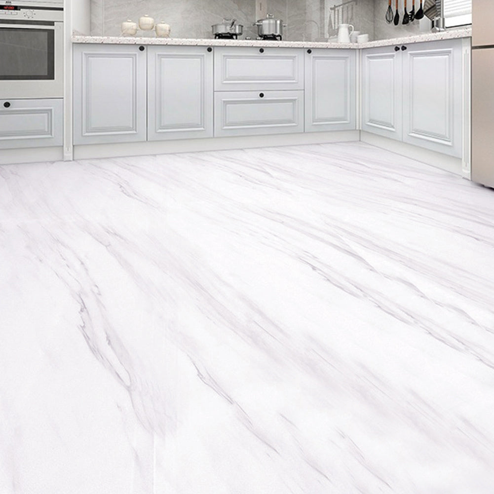 Vinyl Peel and Stick Wood Grain Floor Tile, 61cmx10m Self-Adhesive Vinyl Flooring Roll, Thicken Wear-Resistant Wallpaper Roll for Home Decor Floor & Wall Renovations, Pearl Marble