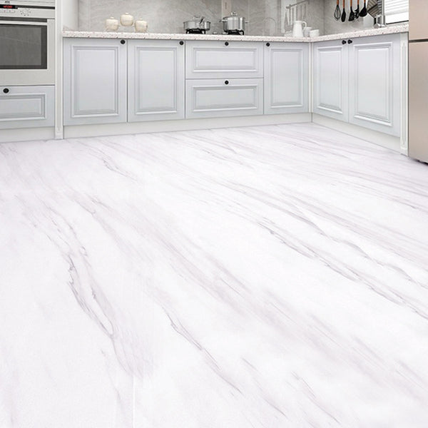 Vinyl Peel and Stick Wood Grain Floor Tile, 61cmx10m Self-Adhesive Vinyl Flooring Roll, Thicken Wear-Resistant Wallpaper Roll for Home Decor Floor & Wall Renovations, Pearl Marble