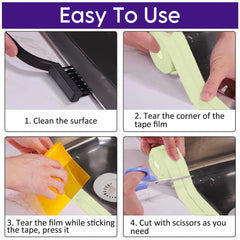 2 Rolls White Bath Sealant Strip Caulk Strip Sealant Tape Water Resistant, Bathroom, Bathtub, Toilet, Wall Floor & Sink.