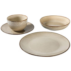 Laurie Gates Catalina Dinnerware Set, 16 Piece in Cream
