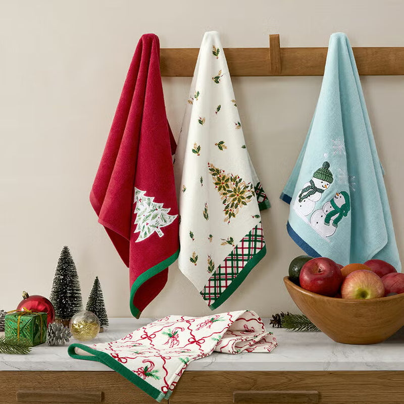 Lenox Holiday Kitchen Towels 6 Pack, in 3 Designs