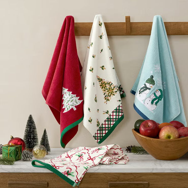 Lenox Holiday Kitchen Towels 6 Pack, in 3 Designs