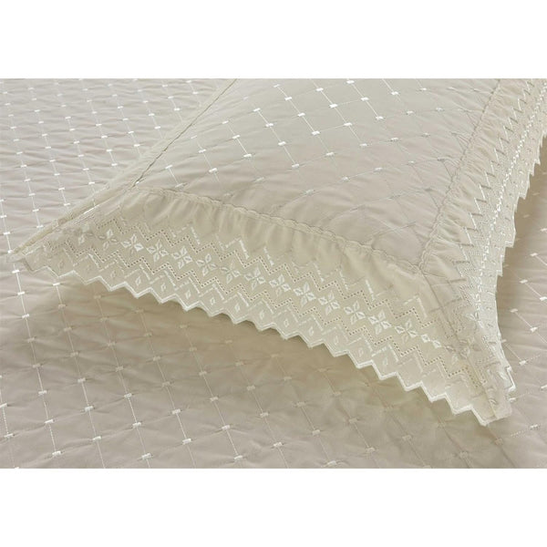 Serenity Stitch Broderie Anglaise Lace Trim | 2 Options Available: 50 X 30Cm Boudoir Cushion & Pair of Pillowcases | Available in 2 Colours | UK Based Brand | Fast Dispatch from UK Fulfillment Centre