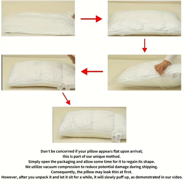 1/ 2pcs Queen Size Luxury Bed Pillows - Hypoallergenic Polyester Cover, Machine Washable All-Season Pillows for Deep Sleep, Contemporary White Design with Blue Accents - Perfect for Home, Gifts & Family Use, Elegant Bedding, Home Comfort