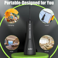 SEJOY Dental Oral Irrigator USB Rechargeable Teeth Cleaner Portable Dental Water Flosser 5 Modes IPX7 Mouth Washing Machine