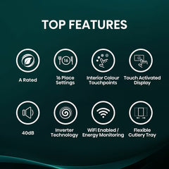Hisense HS673A90XUK, 16 Place Settings Dishwasher, a Rated in Silver
