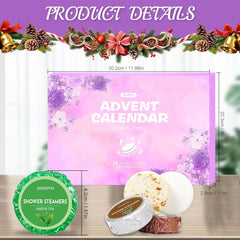 Shower Steamers Advent Calendar 2025 for Adult Kids Bath Bombs Aromatherapy Advent Calendars for Women Men Girls Boys