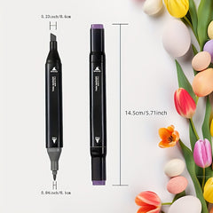 168/120/262/80 Color Double-ended Art Markers, Bright Colors, Smooth Blending, Very Suitable for Sketching, Illustration, Comics, Painting And Design Creation, Suitable for Professional Art Purposes And Art Projects, Art Tools, High-quality Markers