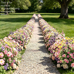 50 Bundles Outdoor Artificial Flowers - Lavender, Camellia, Horsetail Grass, Eucalyptus Leaves And More, UV Resistant Realistic Fake Flowers No Fading. Wedding Party