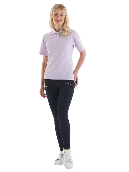 Uneek Clothing UC106 Women's Classic Short-Sleeved Poloshirt - Uniform, Casual or Office Wear | 50/50 Cotton Polyester | Plain Tee Top for Ladies, Side Vents