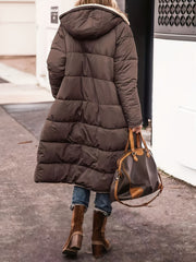 Winter New Women's Double-Sided Raglan Sleeve Hooded Jacket, Outdoor Street Style Casual Autumn Winter Long Warm Windproof Fashion Solid Color Slim Long Sleeve Padded Coat