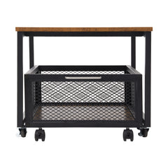 1pc Mini Fridge Stand with Storage, 50x50x42.3cm Mobile Refrigerator Stand with Lockable Wheels & Basket, Portable Cart for Kitchen Office - Perfect Home Upgrade