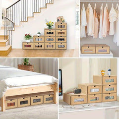 10pcs Cardboard Shoe Box Stackable Storage Box Visual Multi-Purpose Storage Box for Home Office Organization and Storage