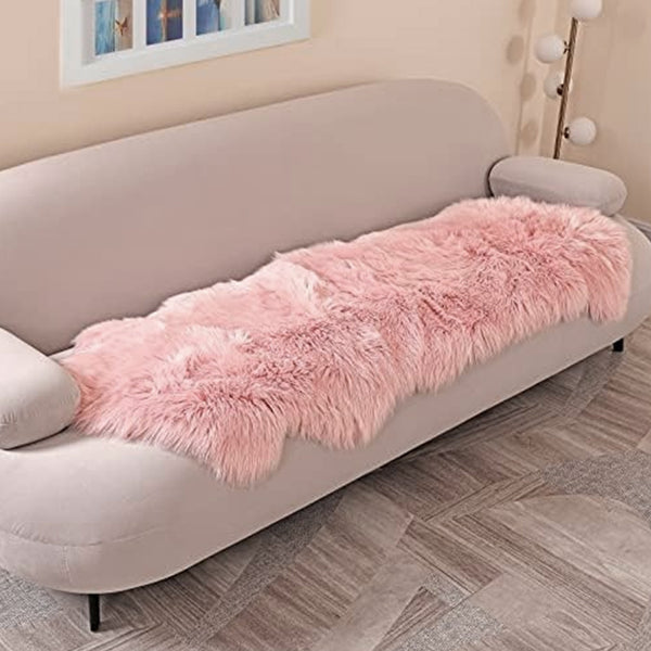 Soft Faux Australian Wool Decorative Pad (60x180cm) – Multifunctional Soft Plush Sofa Cushion, Bay Window Mat & Irregular Rug for Warm Indoor Spaces