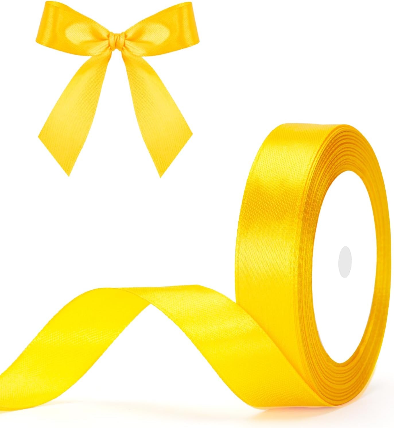 G2PLUS White Stain Ribbons - 22M Thick Fabric Gift Wrap Ribbons for Crafting, Wedding & Valentine'S Day Decoration
