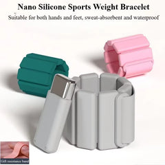 A Pair Sports Weight-Bearing Bracelets Adjustable Wearable Wrist & Ankle Silicone Weights Bracelets for Running Training Fitness
