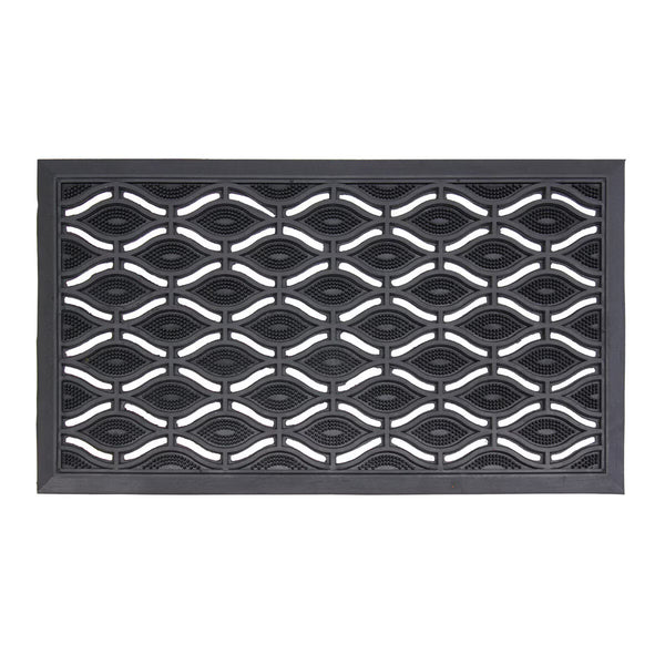 JVL Elipses Eyes Rubber Door Mat, 40 X 70 Cm - 2 Pack