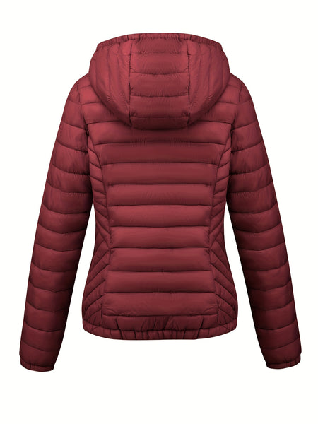 Women's Autumn/Winter Simple Lightweight Hooded Commuter Padded Coat with Pockets