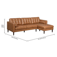 Simon Li Harstine Brown Leather Corner Sofa