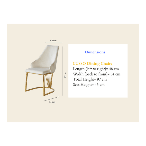 Set of 2 Modernique Velvet Upholstered Dining Chairs with Gold Metal Frame, Available in Black Grey and Cream