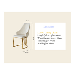 Set of 2 Modernique Velvet Upholstered Dining Chairs with Gold Metal Frame, Available in Black Grey and Cream