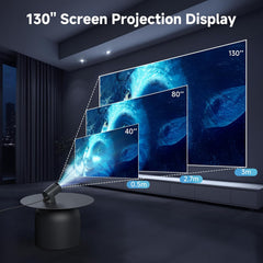 Mini Projector, Polocsh Projector Wifi6 and BT5.2, Portable Projektor 4K Support with Android 11.0, 180° Rotatable, Auto Keystone, 130″ Display and 50% Zoom,Outdoor Projector 2025 Upgrade, Steelgrey