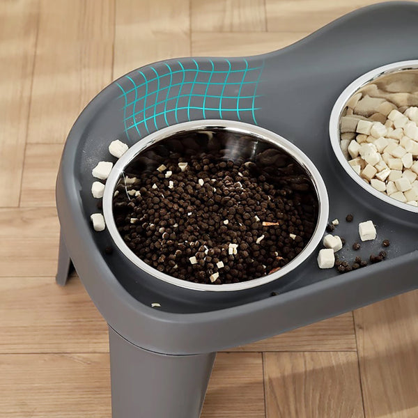 Dog Bowls with Stand, Adjustable Raised Dog Bowl for Large Dogs, Dog Feeding Station with 2 Stainless Steel Dog Bowls, Non-Slip elevated dog bowls