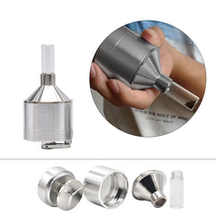 Metal Powder Hand Spice Mill Funnel Food Container Kitchen Tools Herb Grinder Hand Crusher with Glass Snuff Bottle