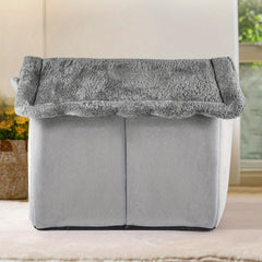 Portable Pet House Measuring 40*38*35CM, Suitable for Dogs And Cats. It Features a Removable Cushion, Making It a Warm And Cozy Cave for Puppies. This Washable, Foldable, And Soft Cube Design Offers Comfort And Multifunctionality for Your Pets