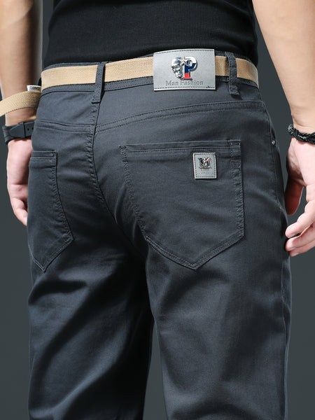 Men's Slim Straight-Leg Casual Pants, Skin-Friendly & Breathable, Perfect Gift for Him. Essential Trousers for Office Commute & Daily Leisure, Ideal for Spring and Autumn, Suitable for Both Business and Casual Occasions.