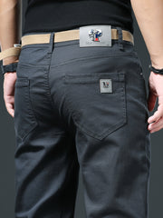 Men's Slim Straight-Leg Casual Pants, Skin-Friendly & Breathable, Perfect Gift for Him. Essential Trousers for Office Commute & Daily Leisure, Ideal for Spring and Autumn, Suitable for Both Business and Casual Occasions.