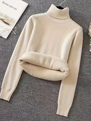 Women's Elegant Casual Cardigan Sweater-Long Sleeve,, High Collar, Keep Warm, Stylish Top for Cold Weather