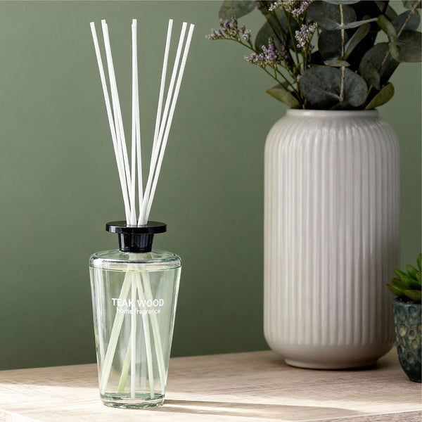 REEF 1000ml Reed Oil Diffuser Set, Sandalwood, Teak Wood, Tobacco & Oud, Luxury Beautiful Home Fragrance for Bedroom Living Room Home Decor Office Essential Oil Reed Diffuser for Stress Relief