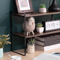 1/ 2 Layer Cabinet Storage Shelf; Stackable Heavy Duty Anti-slip Black  Shelf for Kitchen, Bathroom, Pantry, Spice Rack, Countertop