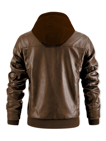 Men's Casual 2in 1 Jacket, Chic Bomber Jacket Biker Jacket with Zipper Pockets
