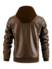 Men's Casual 2in 1 Jacket, Chic Bomber Jacket Biker Jacket with Zipper Pockets