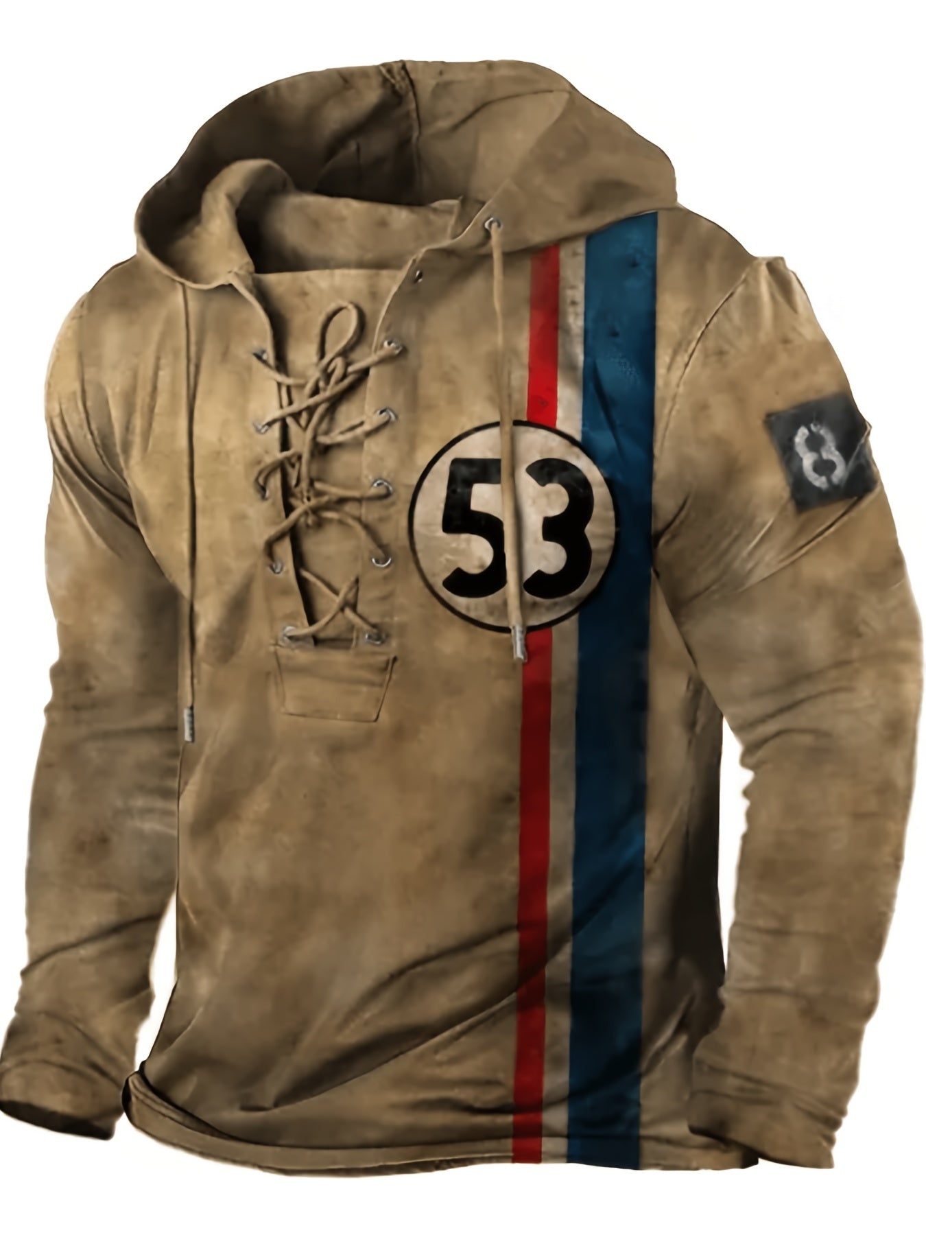 Men's Autumn and Winter Long Sleeve 3D Print Hooded Sweatshirt