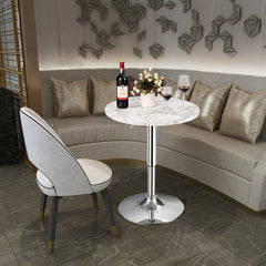 GOFLAME 2pcs Modern Bar Table Multifunctional Round Pub Table-White