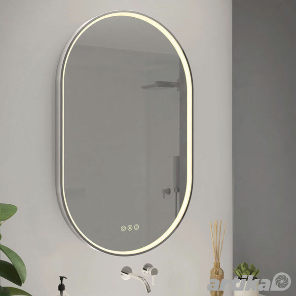 Artika Royce Oval LED Chrome Mirror with Demister