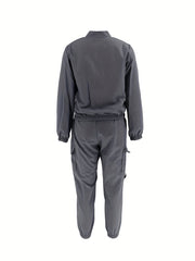 Directional HZ2386 Women's Fashion Casual Cargo Zip-Up Two-Piece Set