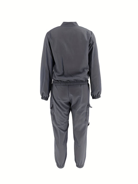 Directional HZ2386 Women's Fashion Casual Cargo Zip-Up Two-Piece Set